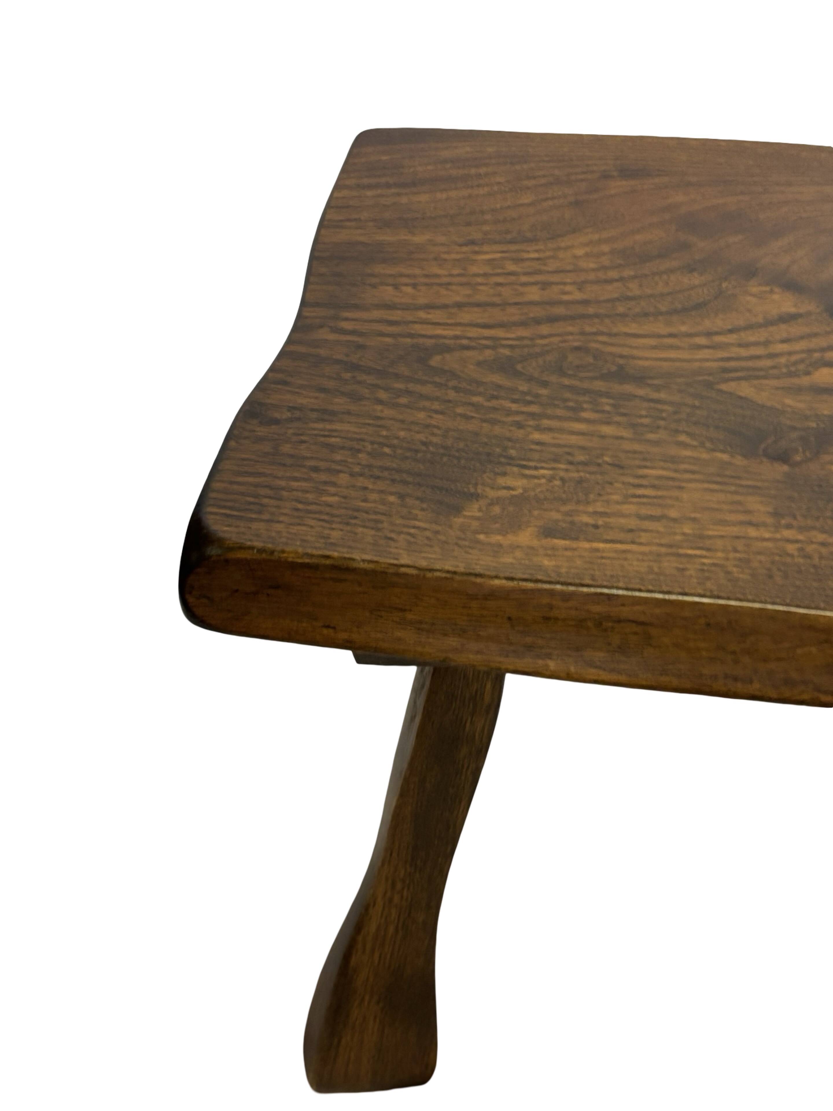 Mid-Century Organic Wooden Side Tables, circa 1960's wabi sabi brutalist
