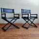 Vintage Safari Regiestühle X-Chair von McGuire, 50er Jahre, 4er Set