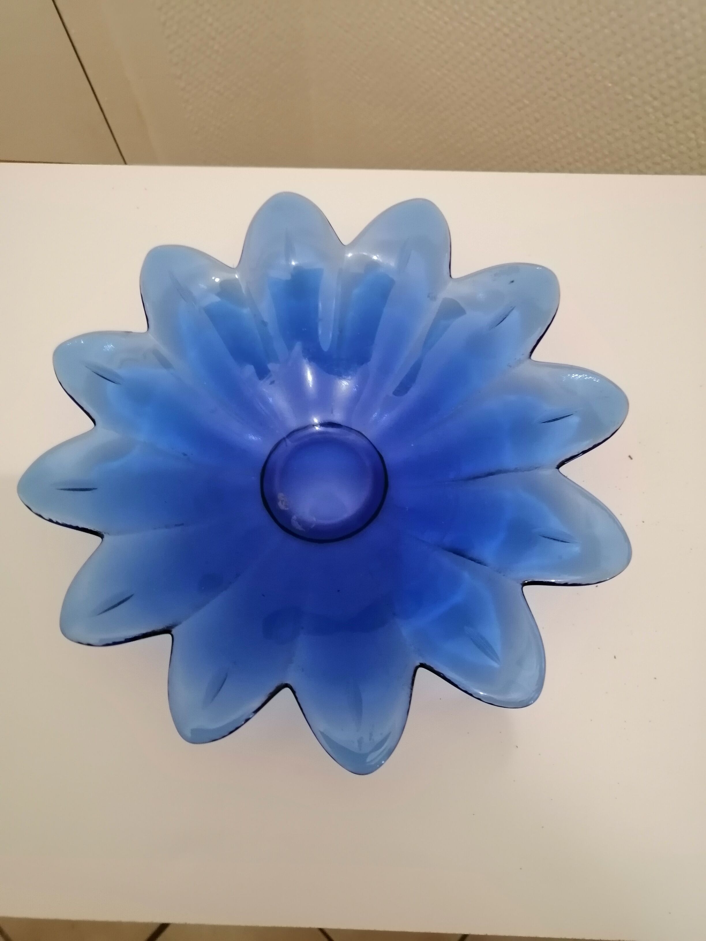 Blue glass bowl