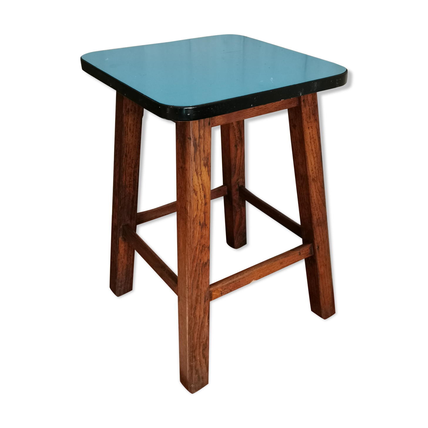 Blue formica tabouret