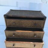 Rattan chest of drawers and canning 60s-70s