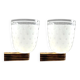 Large Art Deco Wall Lights in Blown Glass and Brass, Italy, 1940s, Set of 2