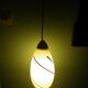 Corep pendant lamp, white opaline with spiral decoration - 70s
