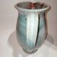 Red and grey glazed stoneware pitcher Signed Height 21 cm