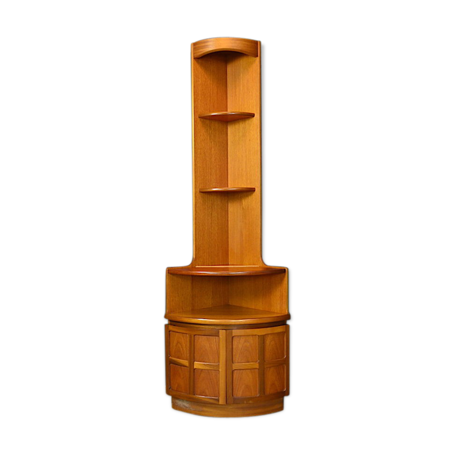 Scandinavian corner shelf in 1960 teak