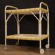 Italian service cart in wood and wicker