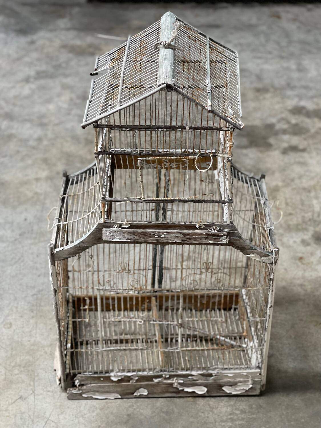 Old aviary/wooden garden bird cage 1930'