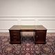 Classic English partner desk green leather