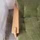 Scandinavian velvet and wood sofa