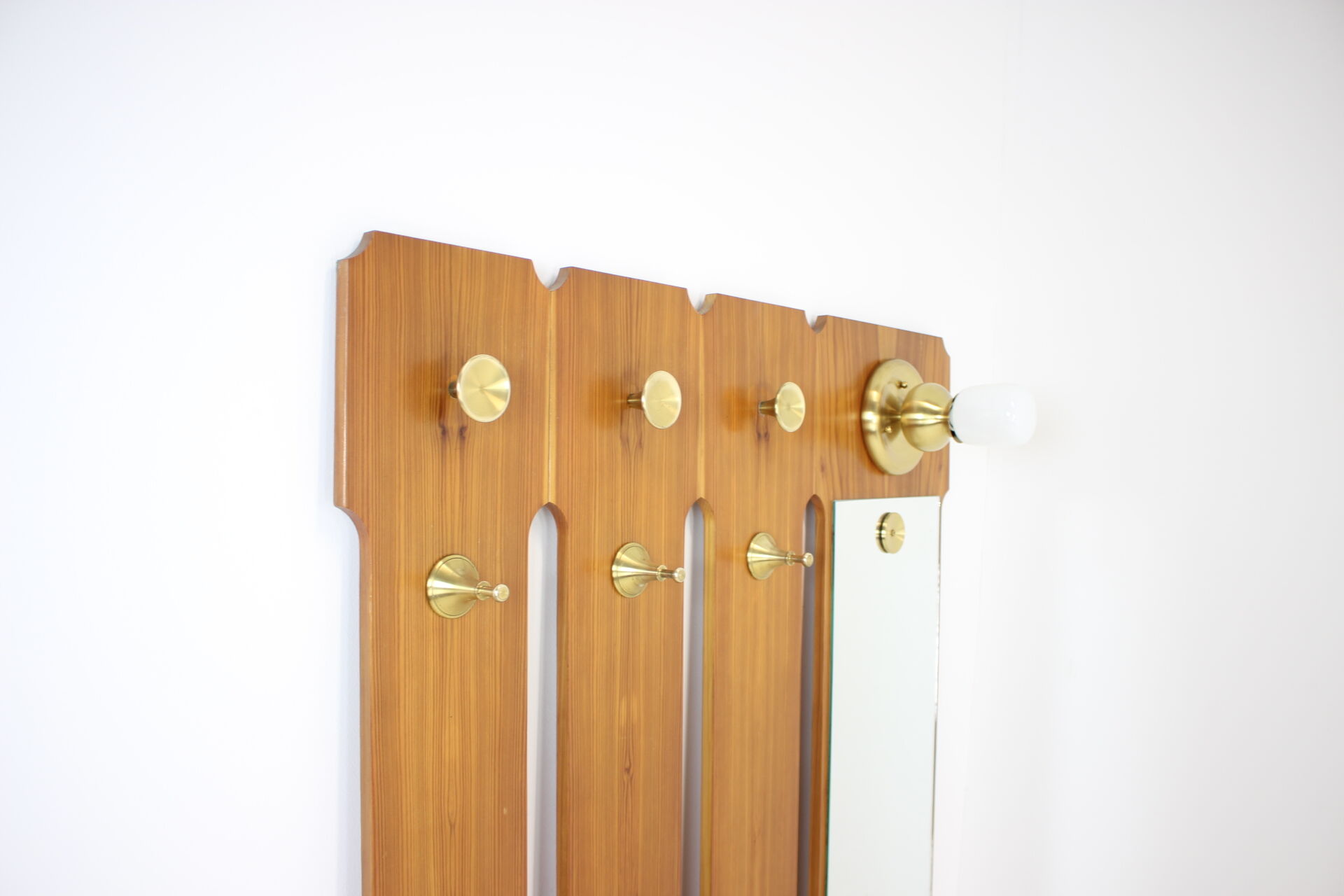 Wall coat rack with lighting Czechoslovakia 1960s