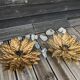Wall lamps or ceiling lamps in gilded metal sheets Hans Kogl