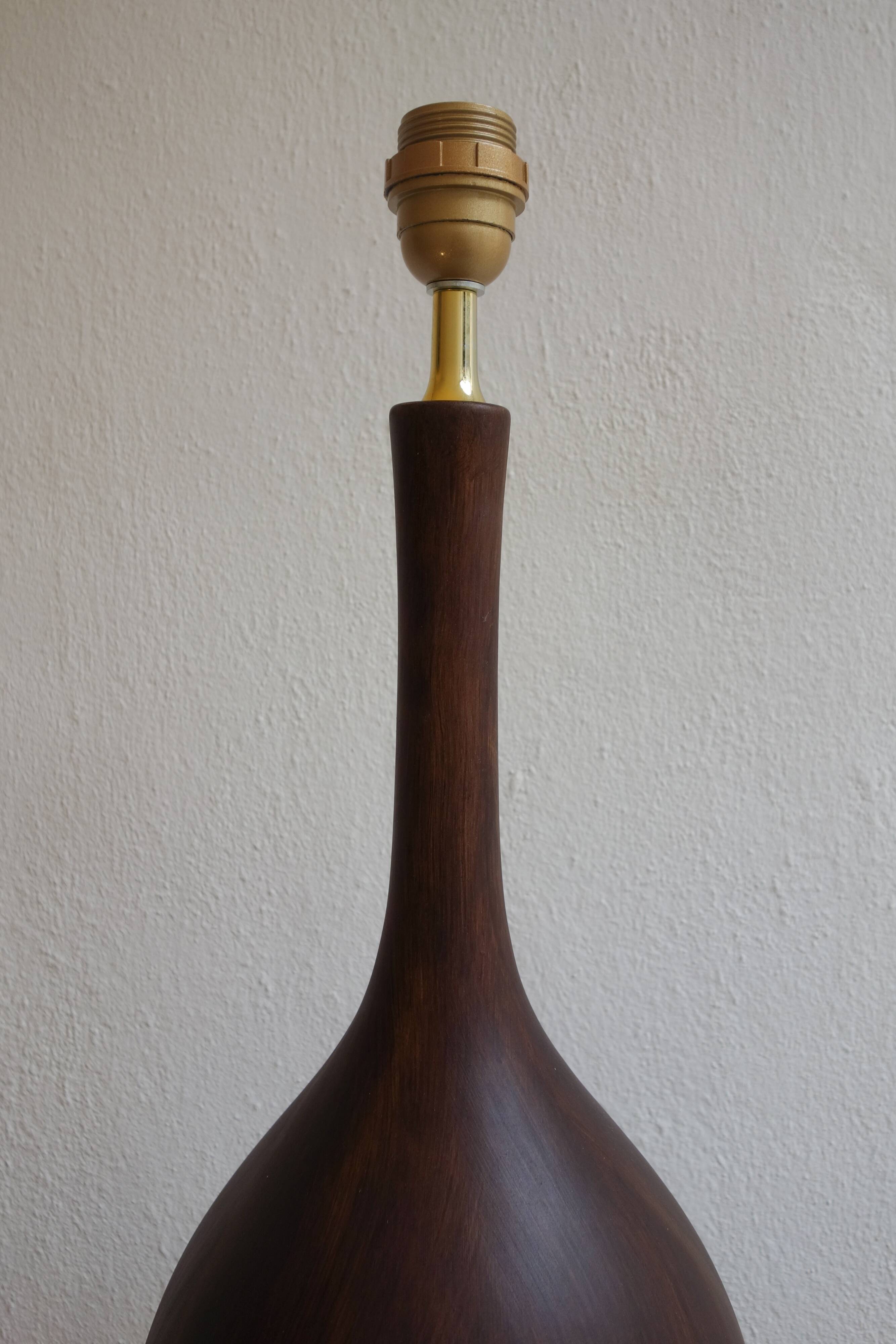 Wooden ceramic lamp stand, made in Italy, 1960