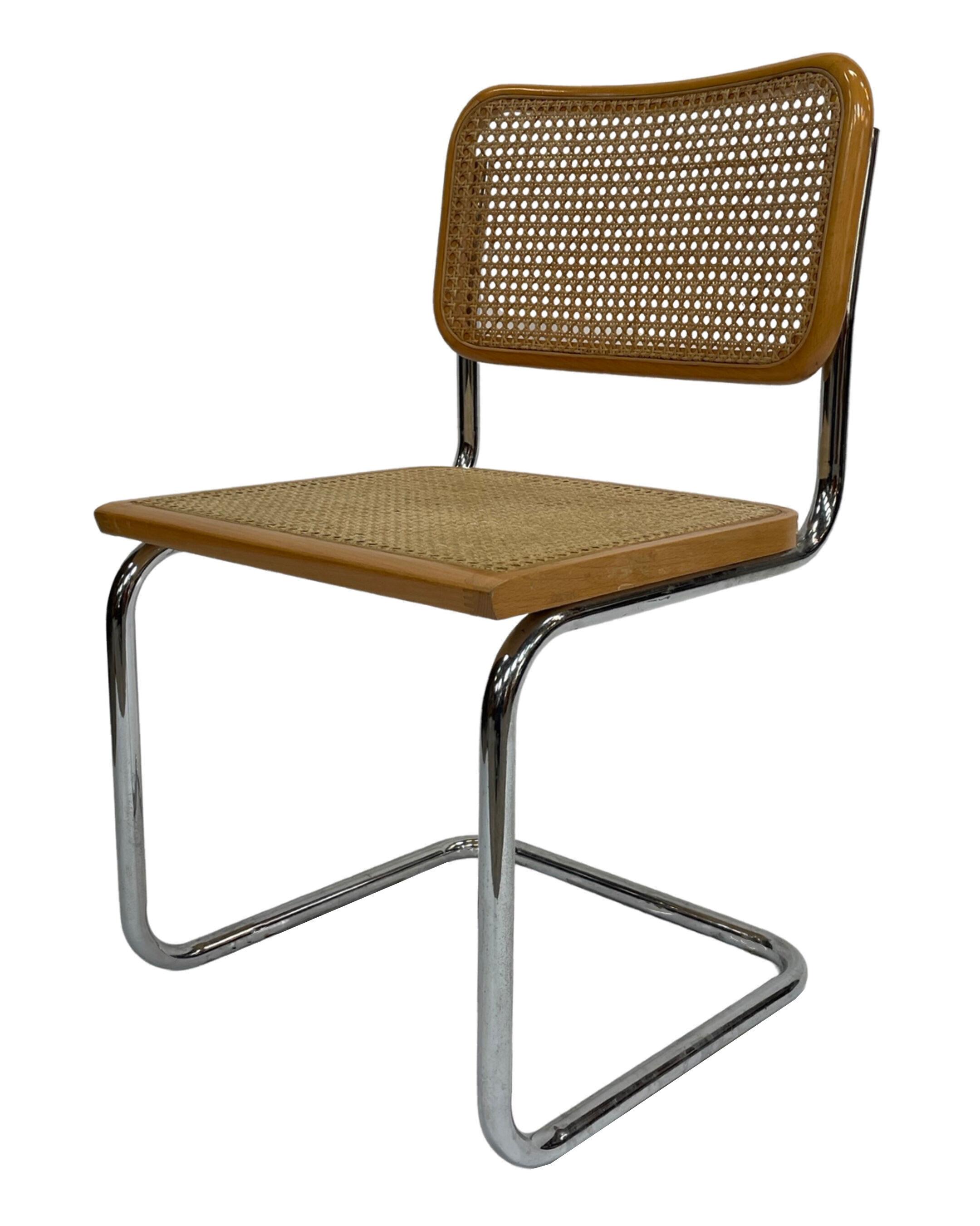 Set of 4 chairs model Cesca B32 designed by Marcel Breuer design