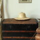 Domed travel trunk old wood