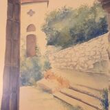 Watercolor by Françoise Küss signed
