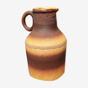 Ceramic pot in fat lava, brown, 1970's