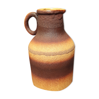Ceramic pot in fat lava, brown, 1970's