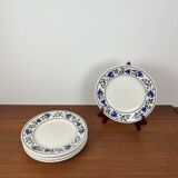 Set of 6 Churchill England dessert plates, flower pattern, 1970
