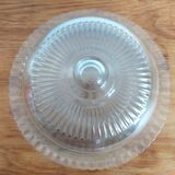 Glass cheese bell with vintage plate