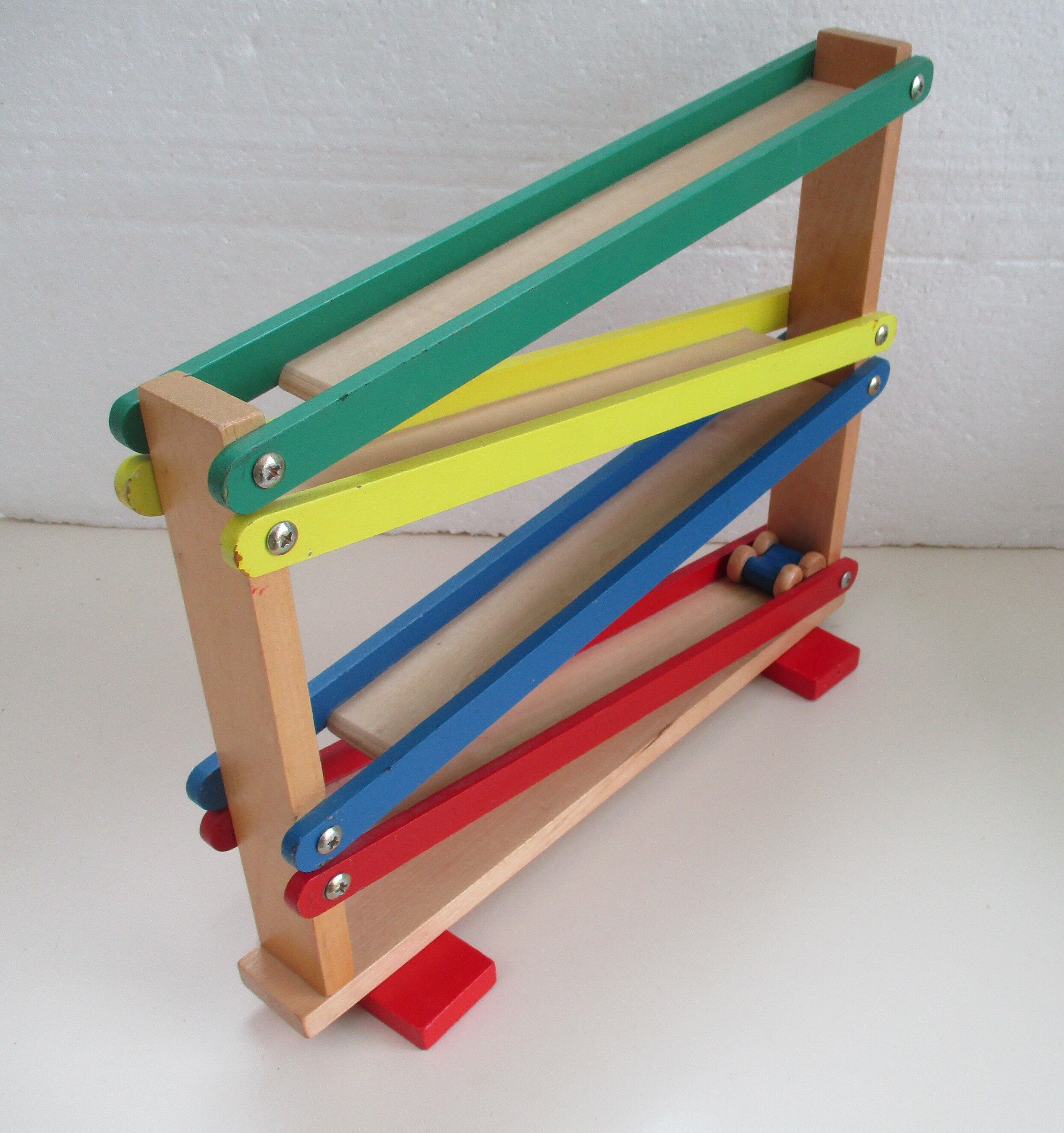 Toboggan wooden game and its vehicle-vintage