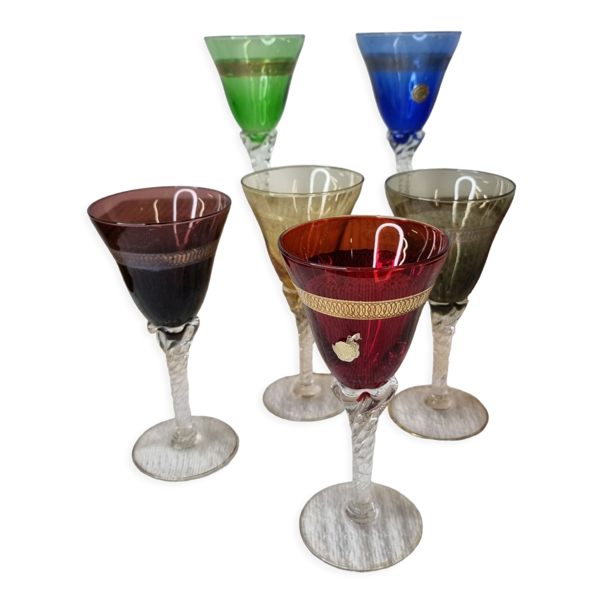 6 Murano wine glasses