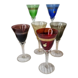 6 Murano wine glasses