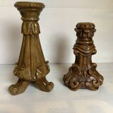 Pair of painted plaster candlesticks
