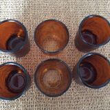 6 amber glasses