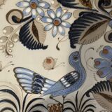 Lampe gourde en céramique polychrome XX siècle
