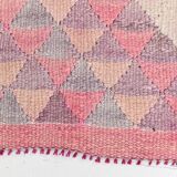 3x12 Pink Purple Kilim Runner Rug 84x347Cm