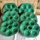 6 Sarreguemines slurry oyster plates