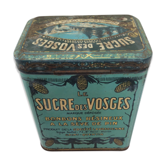 Old box of candy Tin 'the sugar of the vosges.