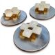Set of 3 modernist glass ice appliques from Murano Poliarte 1970.