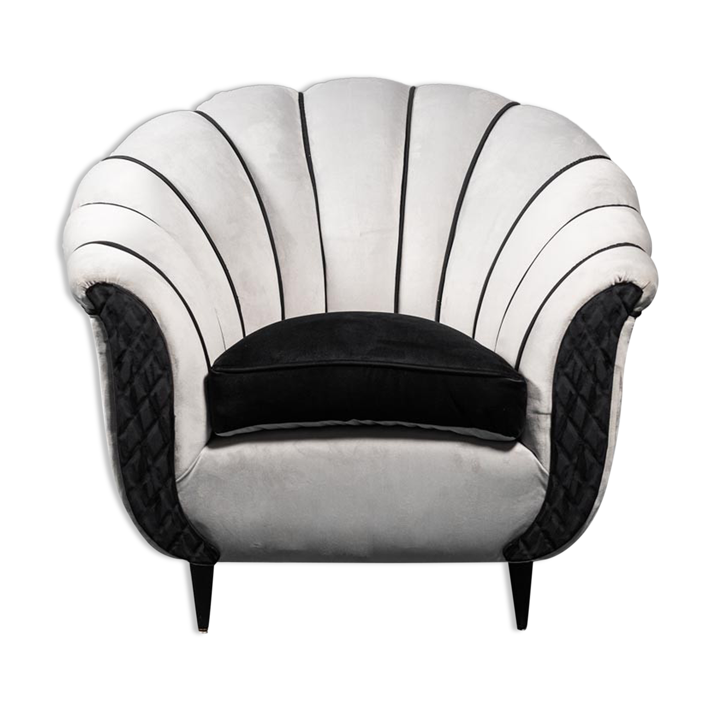 Fauteuil en velours gris 50