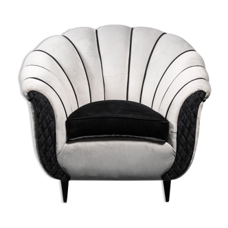 Fauteuil en velours gris 50