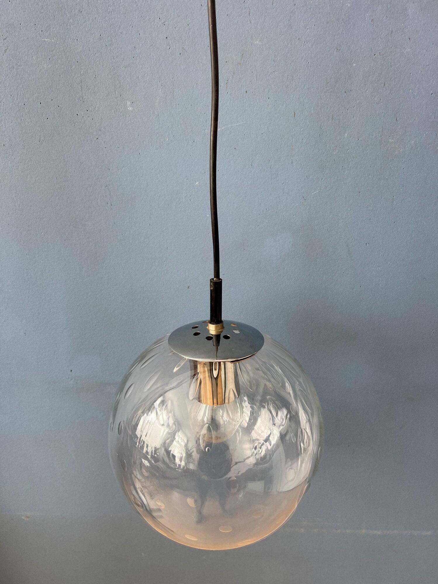 Suspension vintage en verre grainé Raak