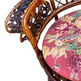 Fauteuil Emmanuelle rotin Peacock 1960