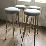 Lot de 4 tabourets de bar Vintage italien année 50-60 style mid-century