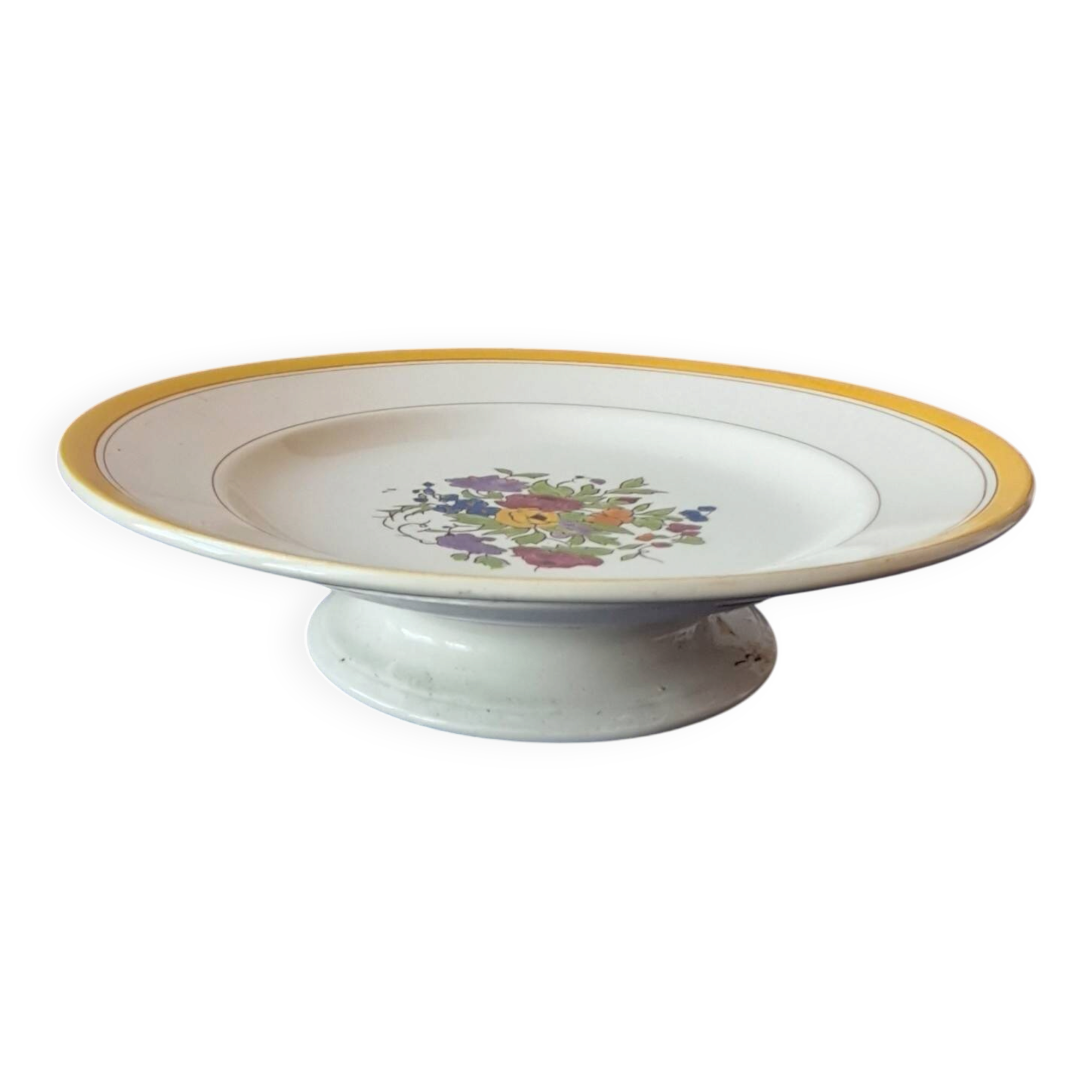 Plate on stand Boch Frères La Louvière. Belgium