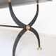 Wrought iron table with black lacquered glass, Italia 1970s