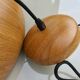 Scandinavian metal pendant light with a faux wood finish, 1980s.