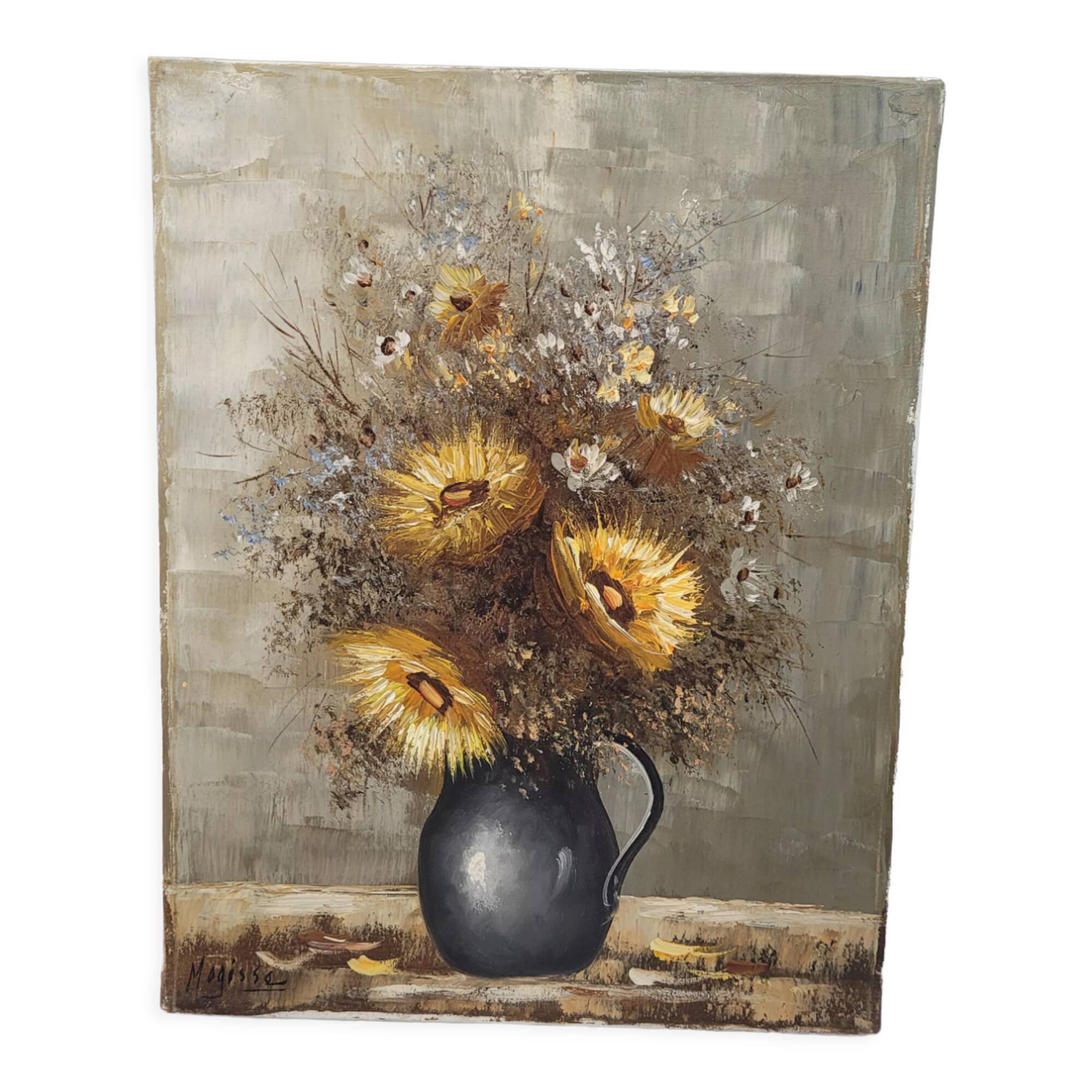 Painting on canvas Flowers Mogisse