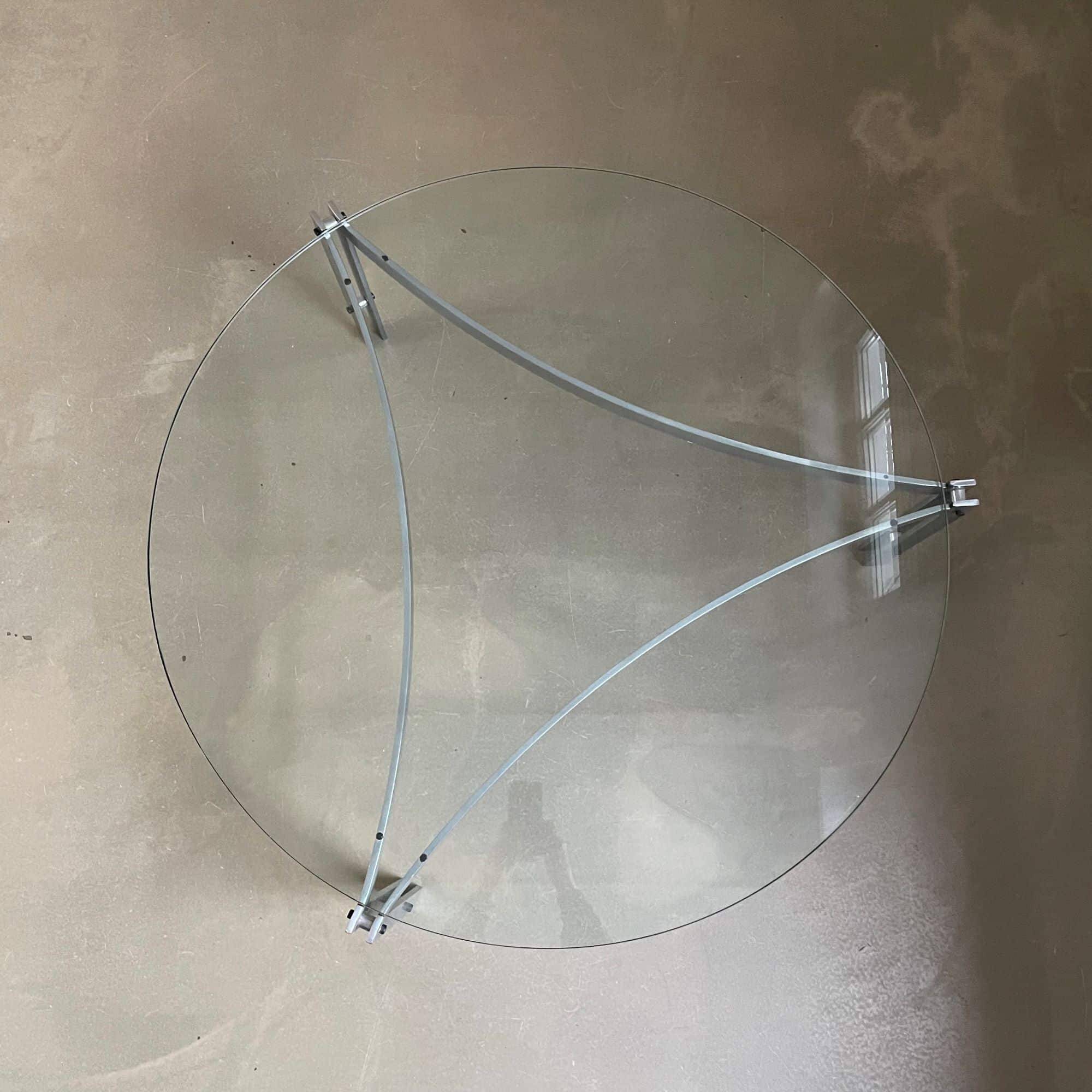 Solid steel and glass coffee table, 1960s