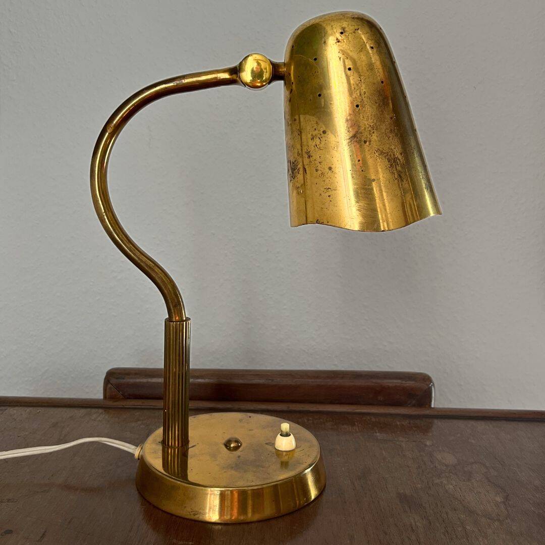 Swedish Brass Table Lamp from 1940s