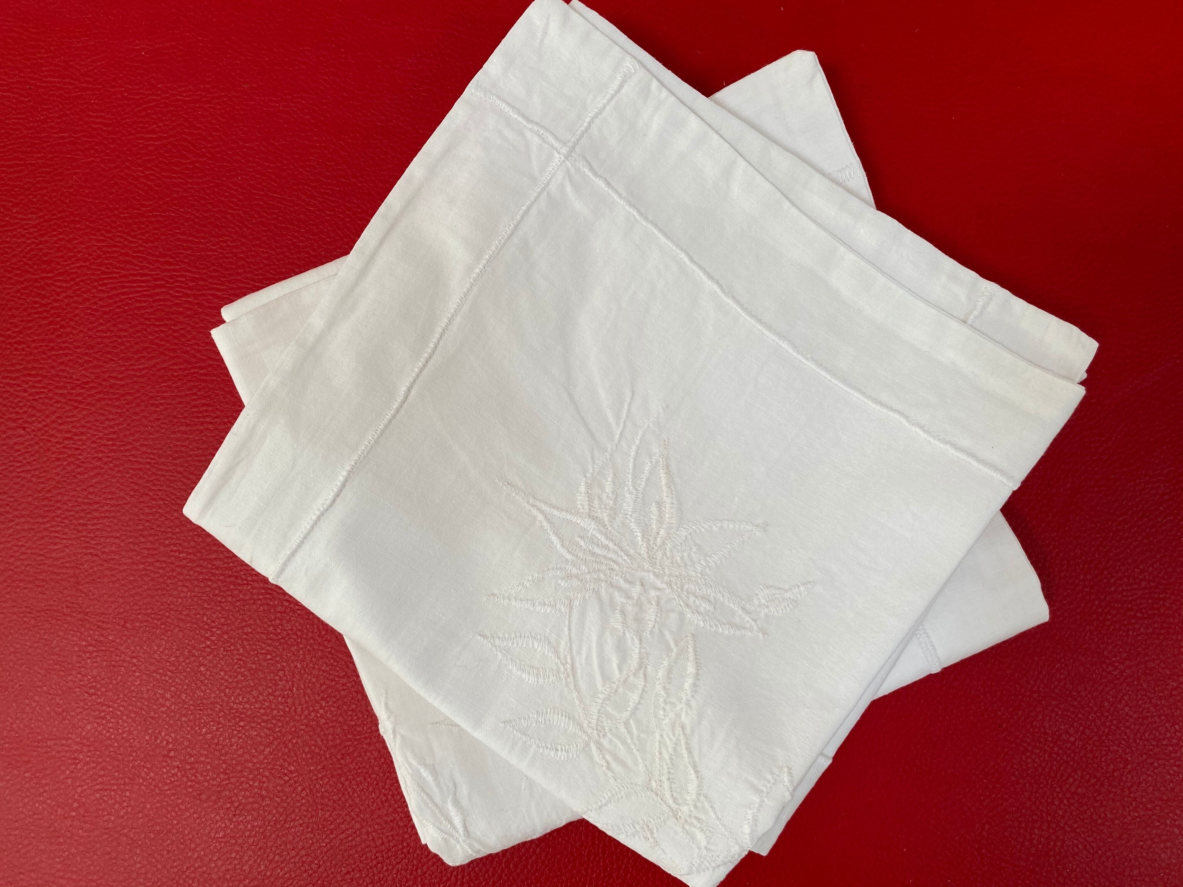 Set of 2 embroidered cotton covers for cushions / pillows