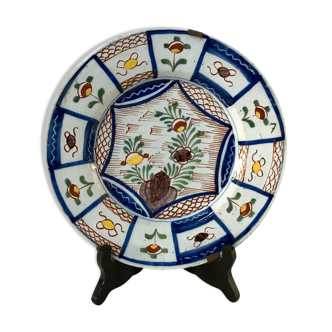 Assiette de poterie Polychrome Delft