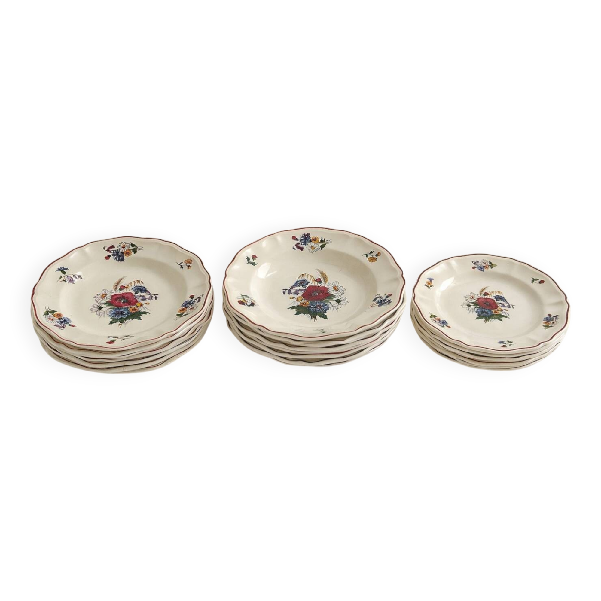 Sarreguemines Agreste model Pair of large serving dishes 33 cm Vi