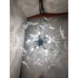 Contemporary White Butterfly Murano Glass Sputnik Chandelier