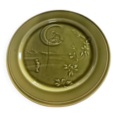 Flat plate in majolica HB Choisy le Roi
