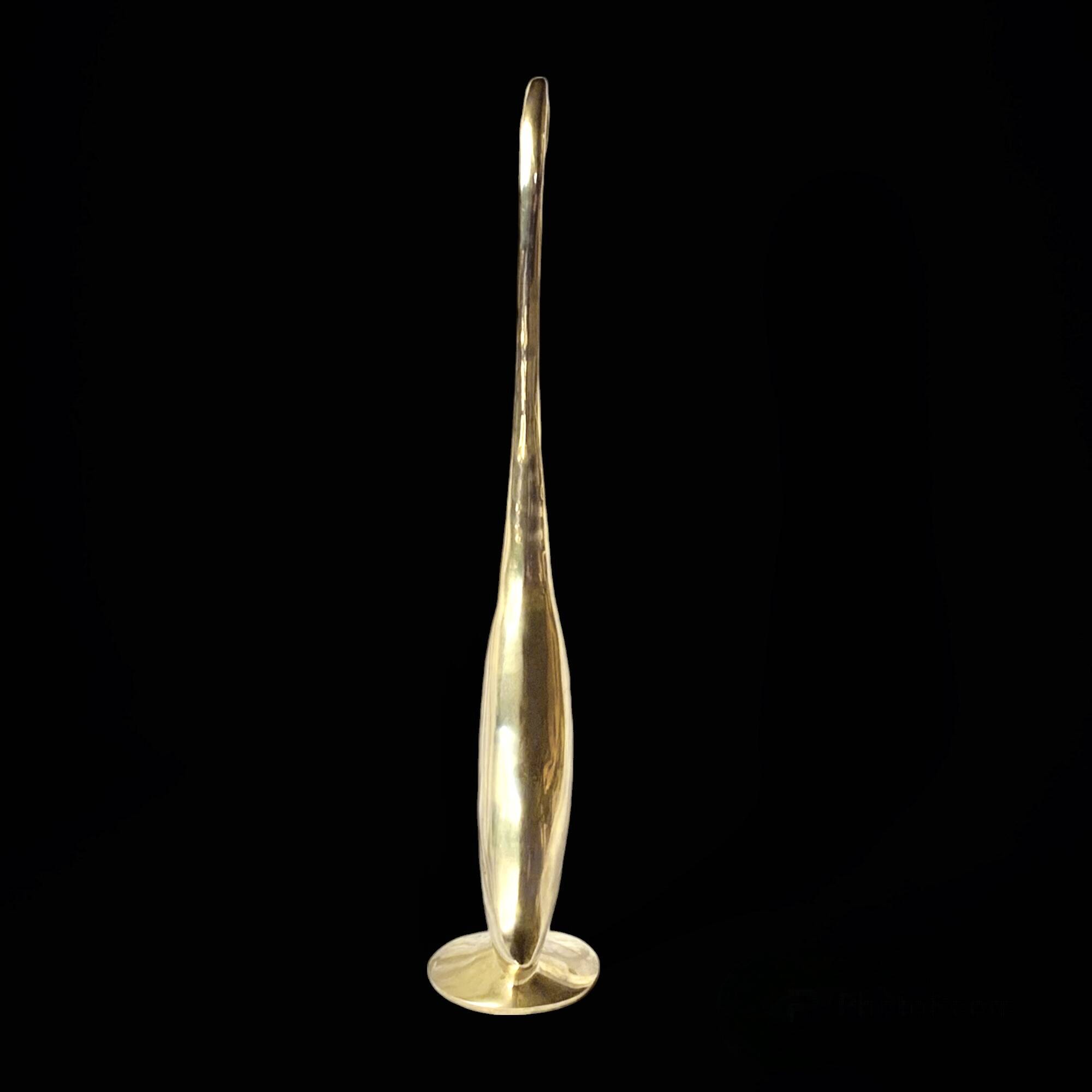Vintage Gold Brass Heron - 43cm